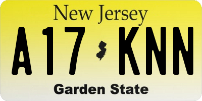 NJ license plate A17KNN