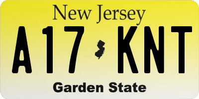 NJ license plate A17KNT