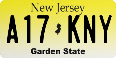 NJ license plate A17KNY