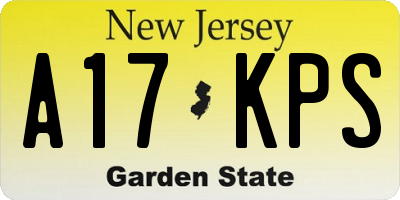 NJ license plate A17KPS