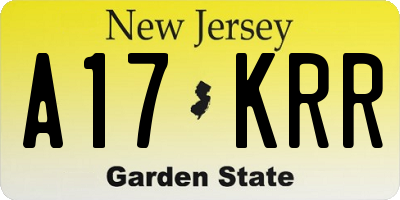 NJ license plate A17KRR