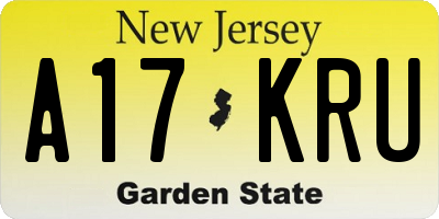 NJ license plate A17KRU