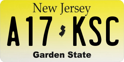 NJ license plate A17KSC