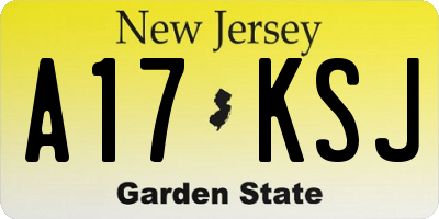 NJ license plate A17KSJ