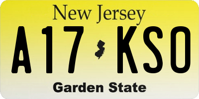 NJ license plate A17KSO