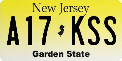 NJ license plate A17KSS