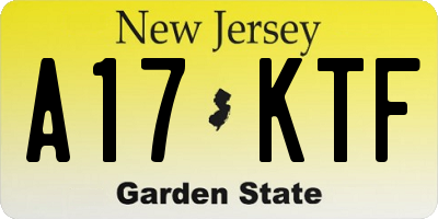 NJ license plate A17KTF