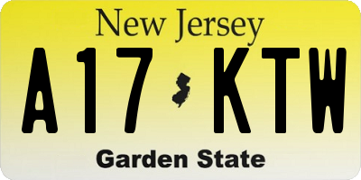 NJ license plate A17KTW