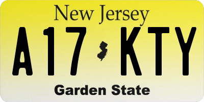 NJ license plate A17KTY