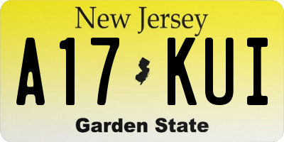 NJ license plate A17KUI
