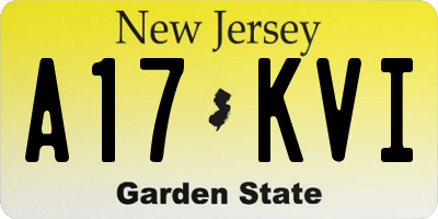 NJ license plate A17KVI
