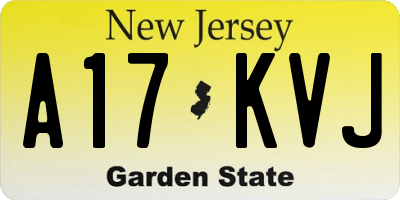 NJ license plate A17KVJ
