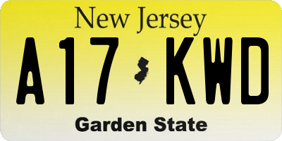 NJ license plate A17KWD