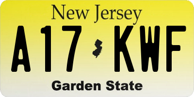 NJ license plate A17KWF