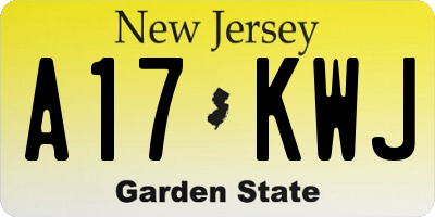NJ license plate A17KWJ