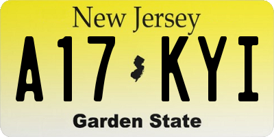NJ license plate A17KYI