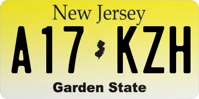 NJ license plate A17KZH
