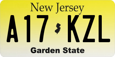 NJ license plate A17KZL