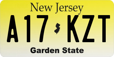 NJ license plate A17KZT