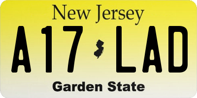 NJ license plate A17LAD