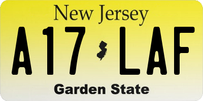 NJ license plate A17LAF