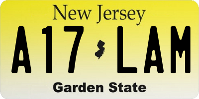 NJ license plate A17LAM