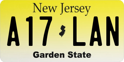 NJ license plate A17LAN