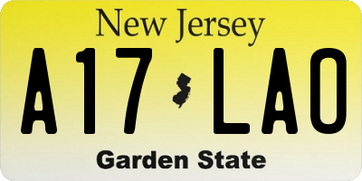 NJ license plate A17LAO
