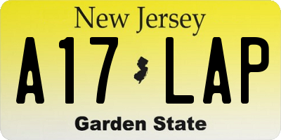 NJ license plate A17LAP