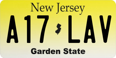 NJ license plate A17LAV