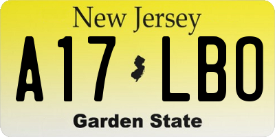 NJ license plate A17LBO