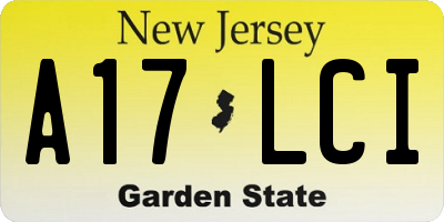 NJ license plate A17LCI