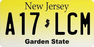 NJ license plate A17LCM