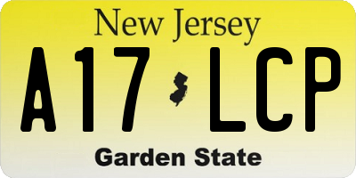 NJ license plate A17LCP