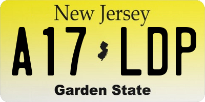 NJ license plate A17LDP