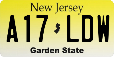 NJ license plate A17LDW