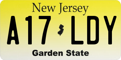 NJ license plate A17LDY