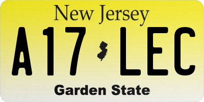 NJ license plate A17LEC