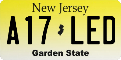NJ license plate A17LED