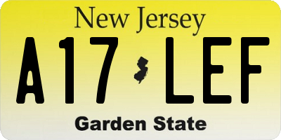 NJ license plate A17LEF