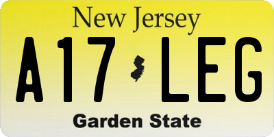 NJ license plate A17LEG