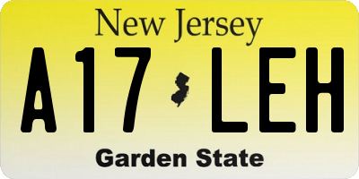 NJ license plate A17LEH