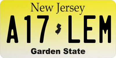 NJ license plate A17LEM