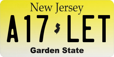 NJ license plate A17LET