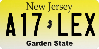 NJ license plate A17LEX