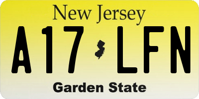 NJ license plate A17LFN