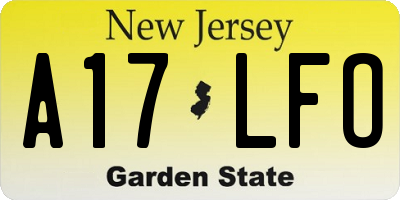 NJ license plate A17LFO