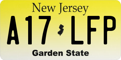 NJ license plate A17LFP