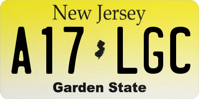 NJ license plate A17LGC