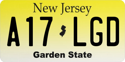 NJ license plate A17LGD